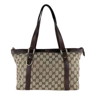 Gucci GUCCI Handbag GG Canvas Leather Brown Women's 141470 z9670